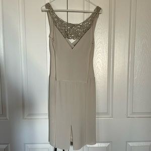 EUC Max Azria beige beaded dress XXS